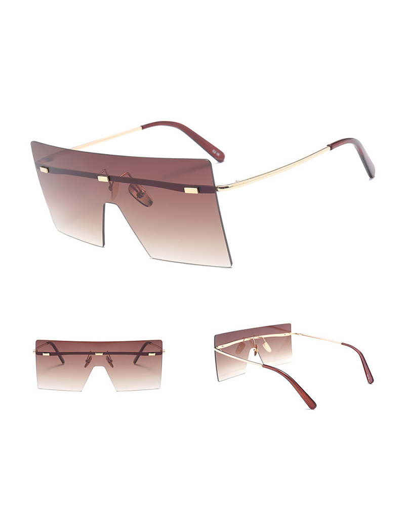 

Square Flexible Metal Frame Sunglasses, Coffee