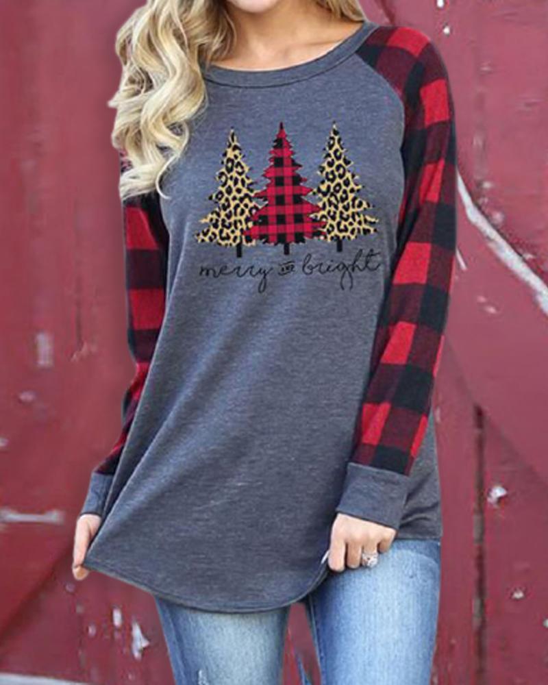 

Christmas Print Long Sleeve Casual Top, Style6