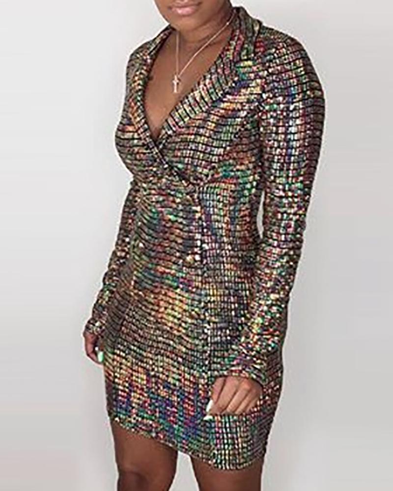 glitter blazer dress