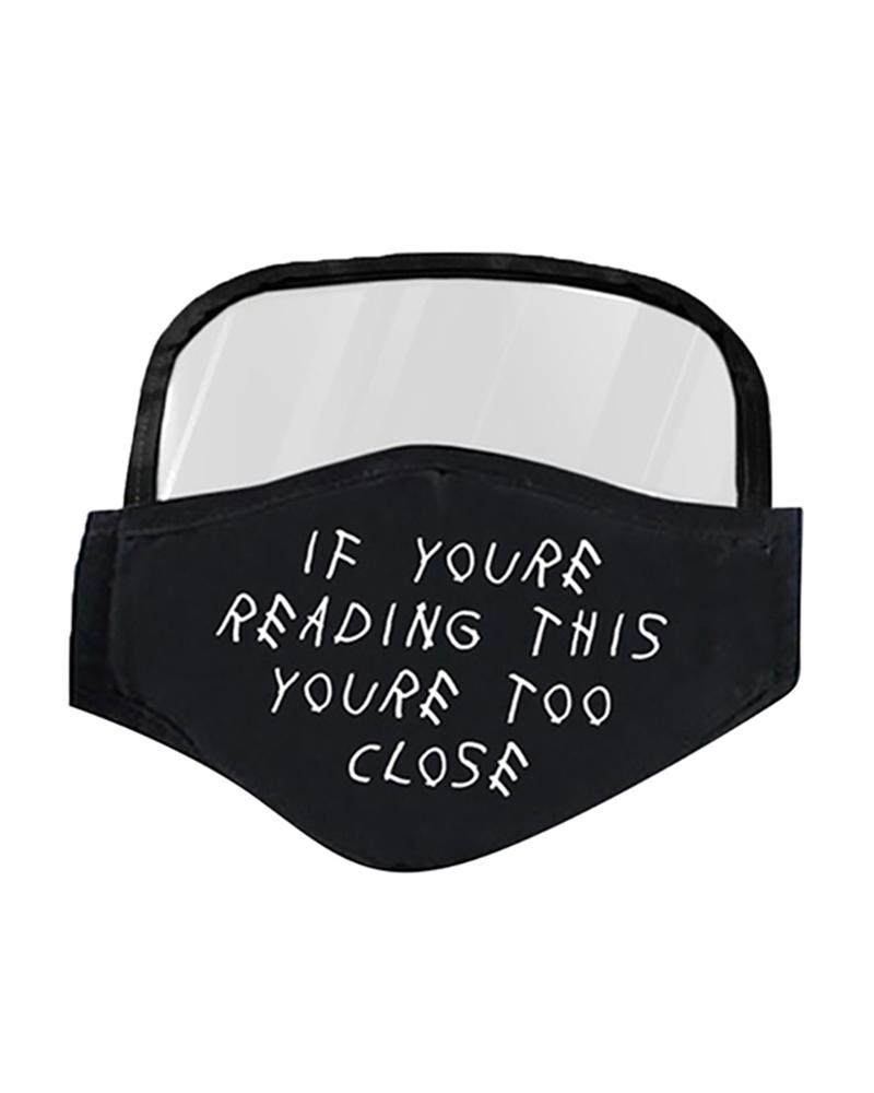 

Letter Print Breathable Outdoor Face Protective Face Mask With Eyes Shield, Style3