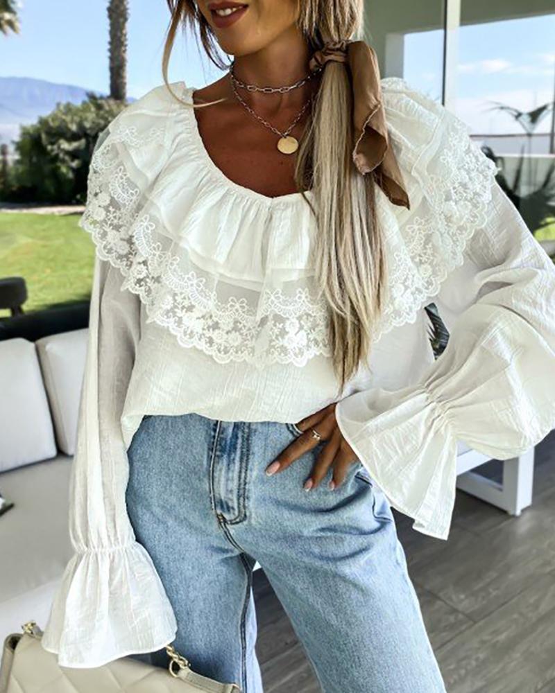 

One Shoulder Ruffles Hem Casual Top, White