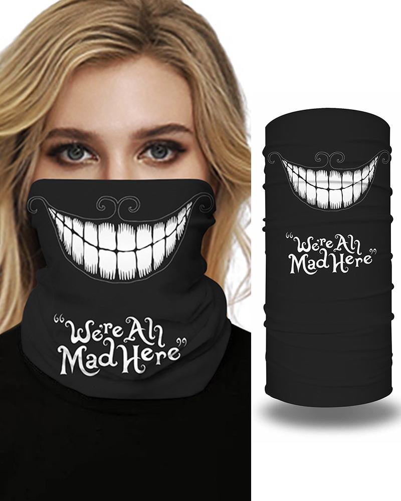 

Skull Print Breathable Face Bandana Magic Scarf Headwrap Balaclava, Black
