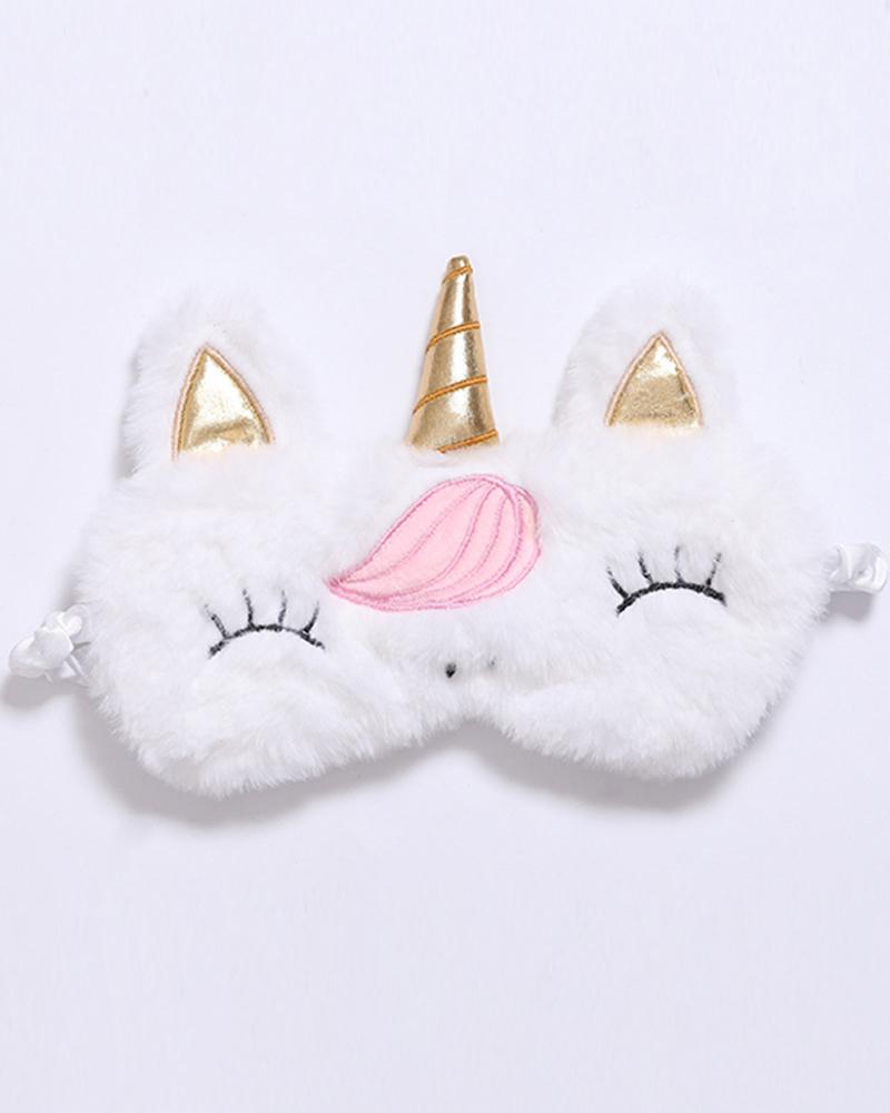 

1PCS Unicorn Pattern Fluffy Eye Cover, Style3