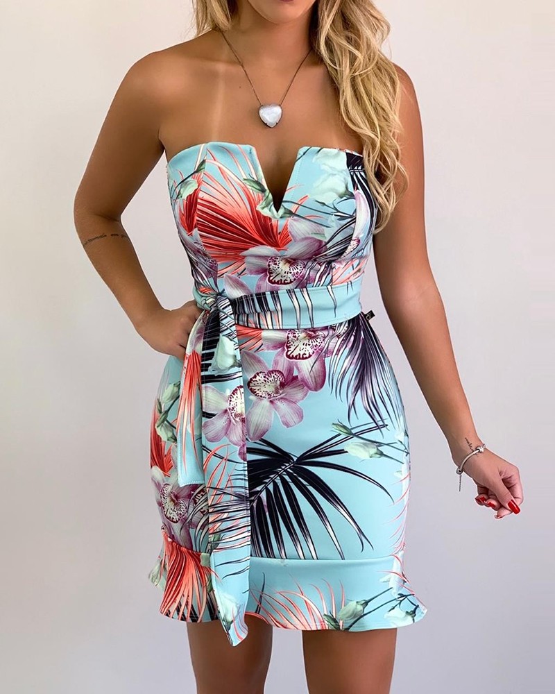 tropical cocktail dress