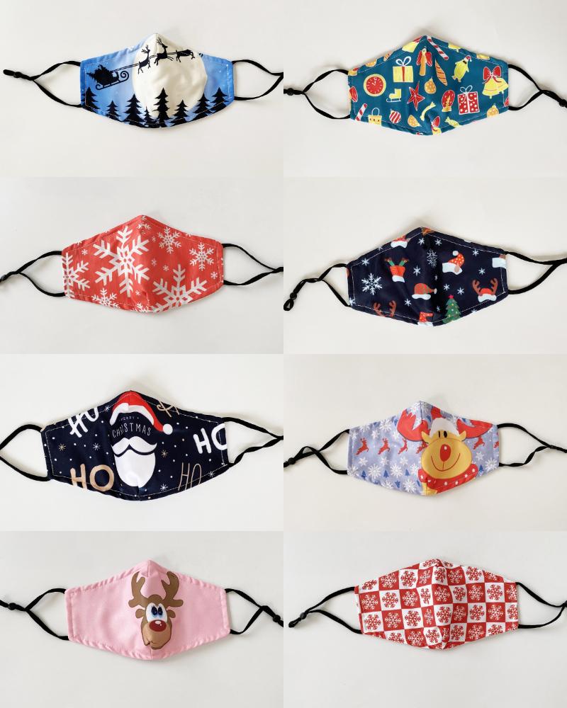 

Set Randomly Dispatched Christmas Print Valve PM 2.5 Face Mask With Filter For Adult, Multicolor