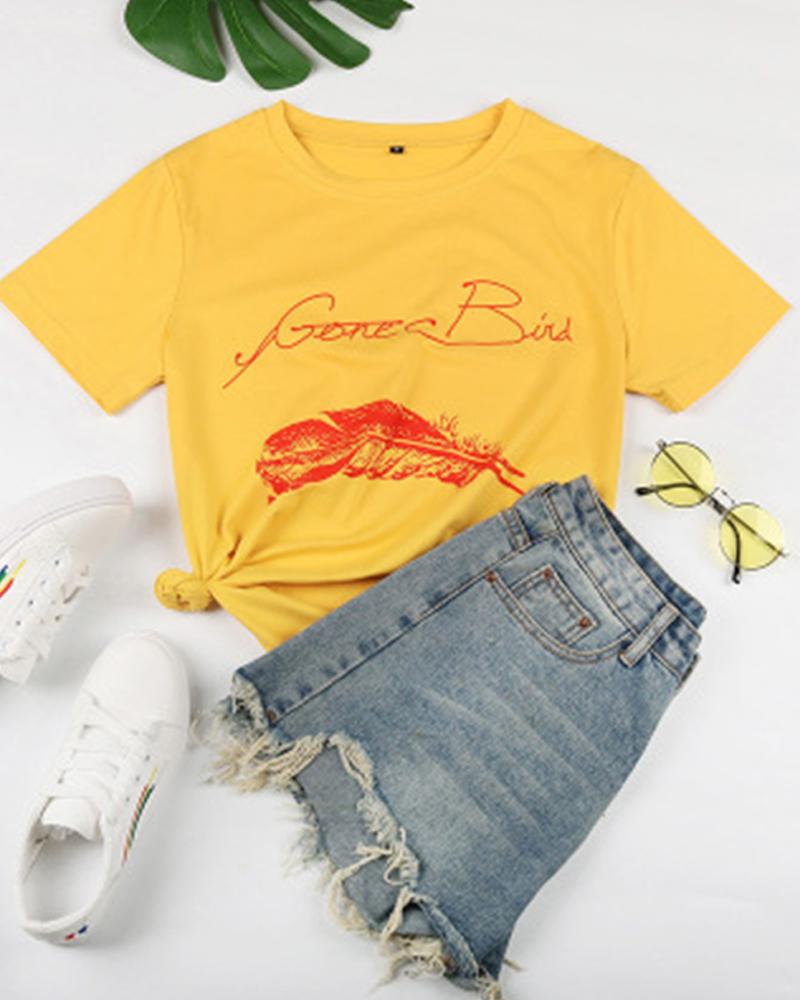 

Signature Print T-Shirt, Yellow