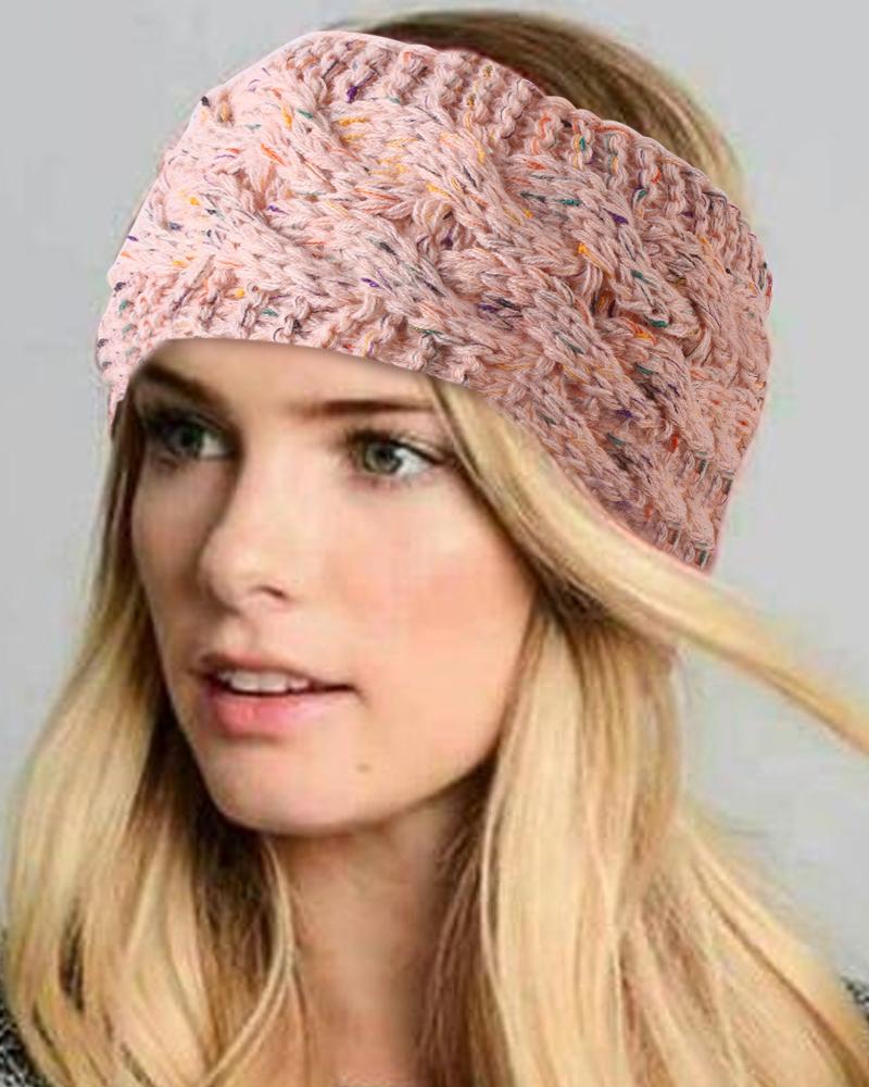 

Braided Knit Headband, Pink