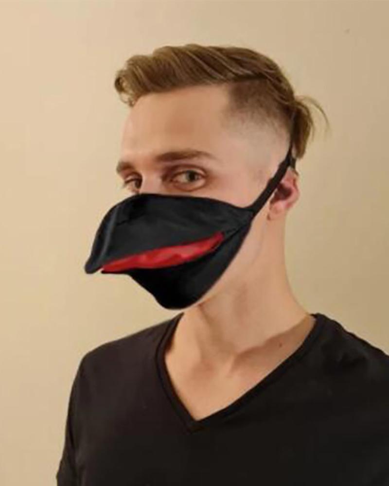 

Bird Mouth Pattern Breathable Face Mask, Black