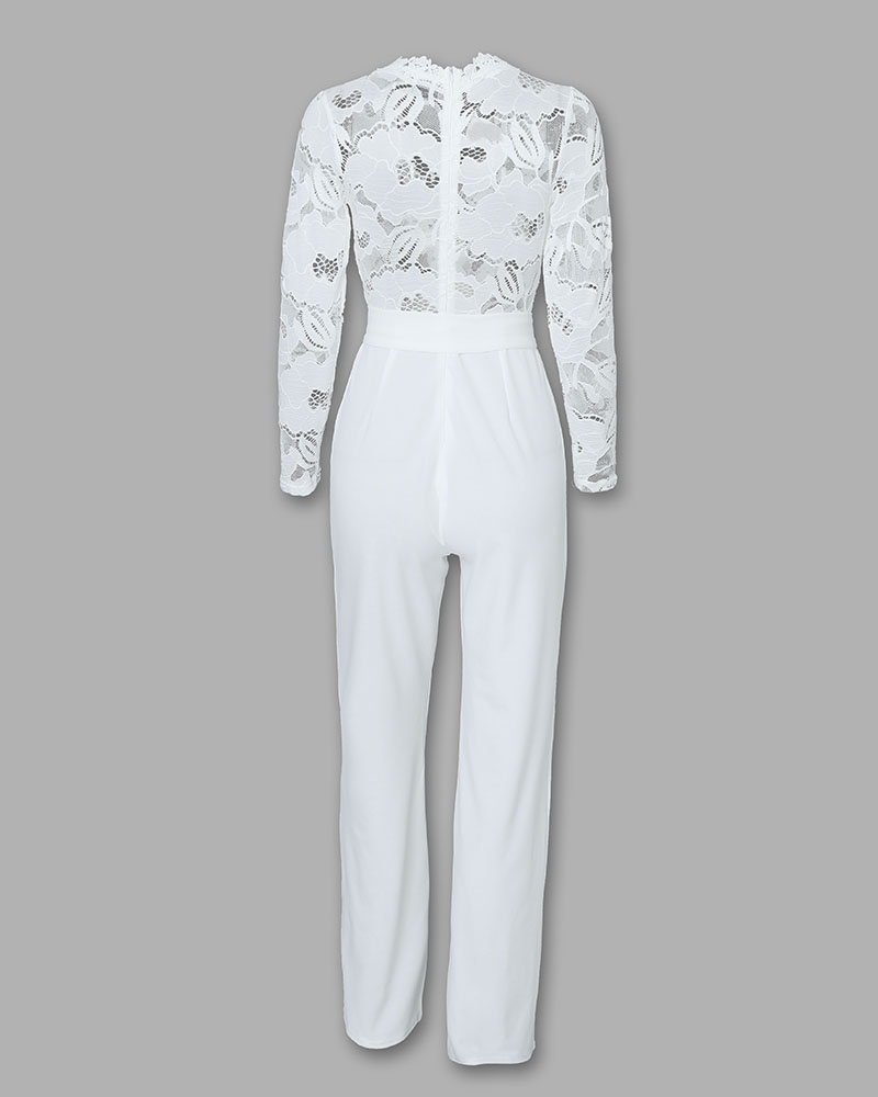 plunge lace jumpsuit