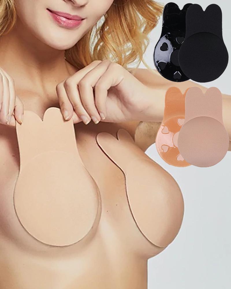 

2PCS Reusable Cover Pasties Stickers Adhesive Breast Invisible Bra, Nude