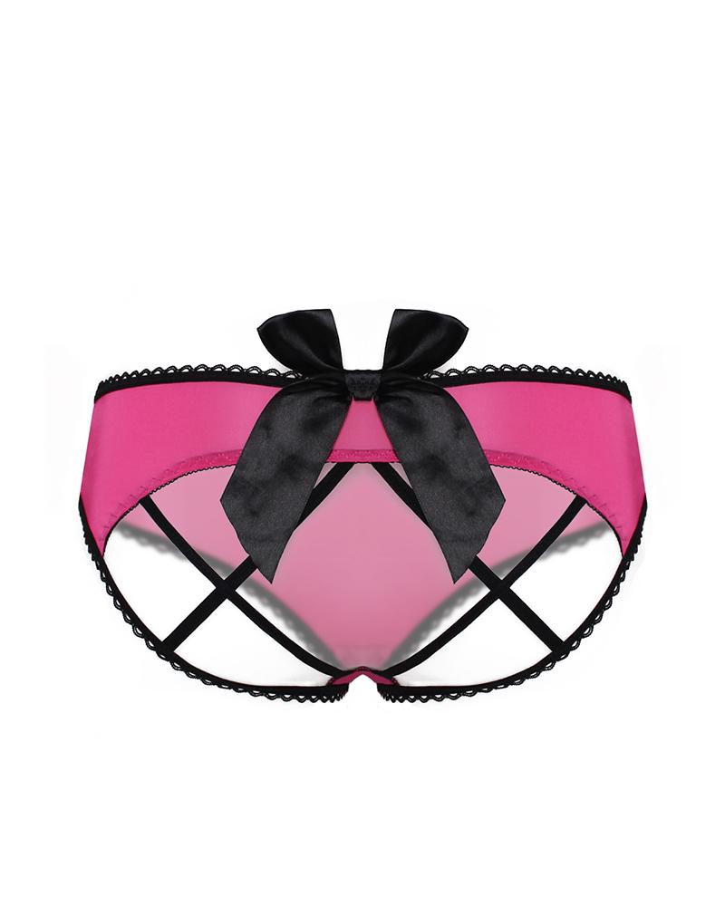 

Bowknot Cutout Bandage Panty, Hot pink