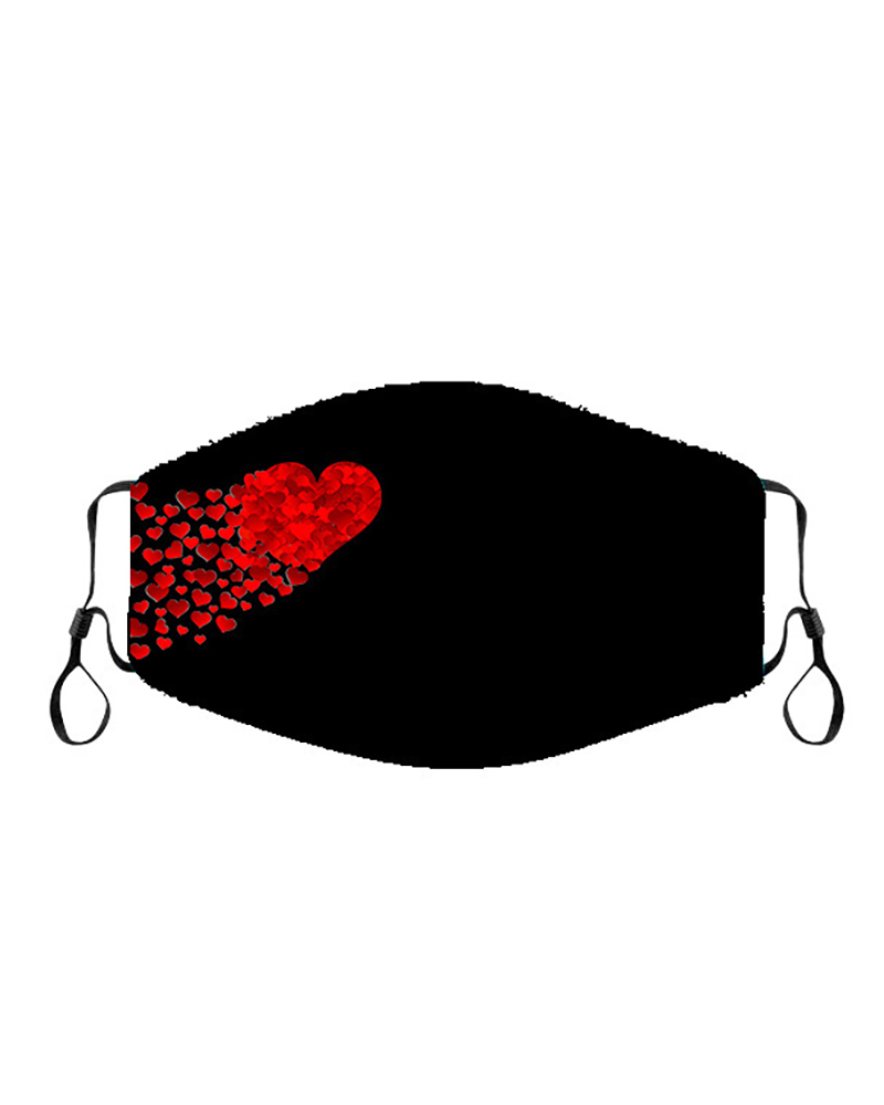 

Valentine's Day Lip Heart Print Breathable Face Mask, Style4