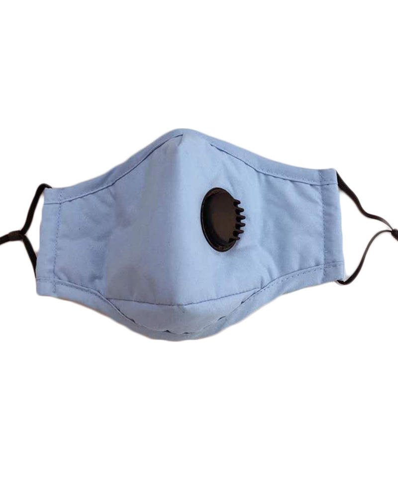 

Breathing Washable Ear Loop Valve Face Mask, Light blue