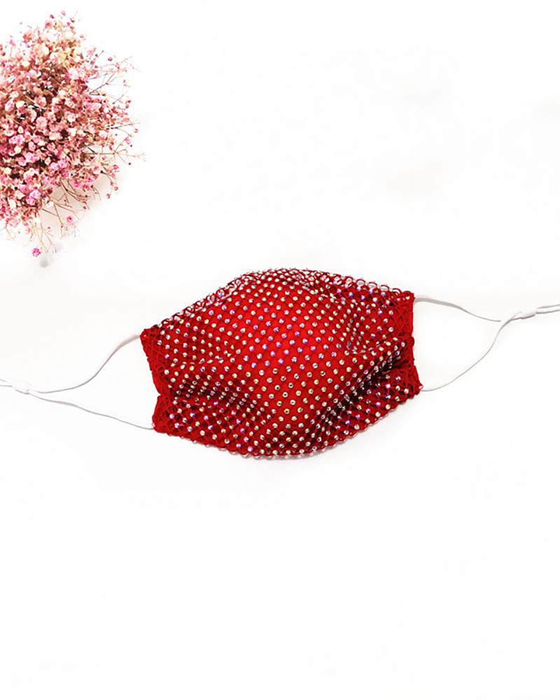 

Studded Breathable Face Mask, Red