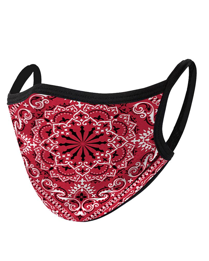 

Paisley Baroque Print Colorblock Breathable Face Mask, Style9