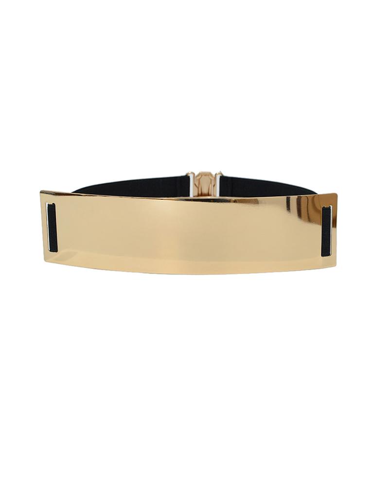 

Metal Shaped Buckle Belt, Black