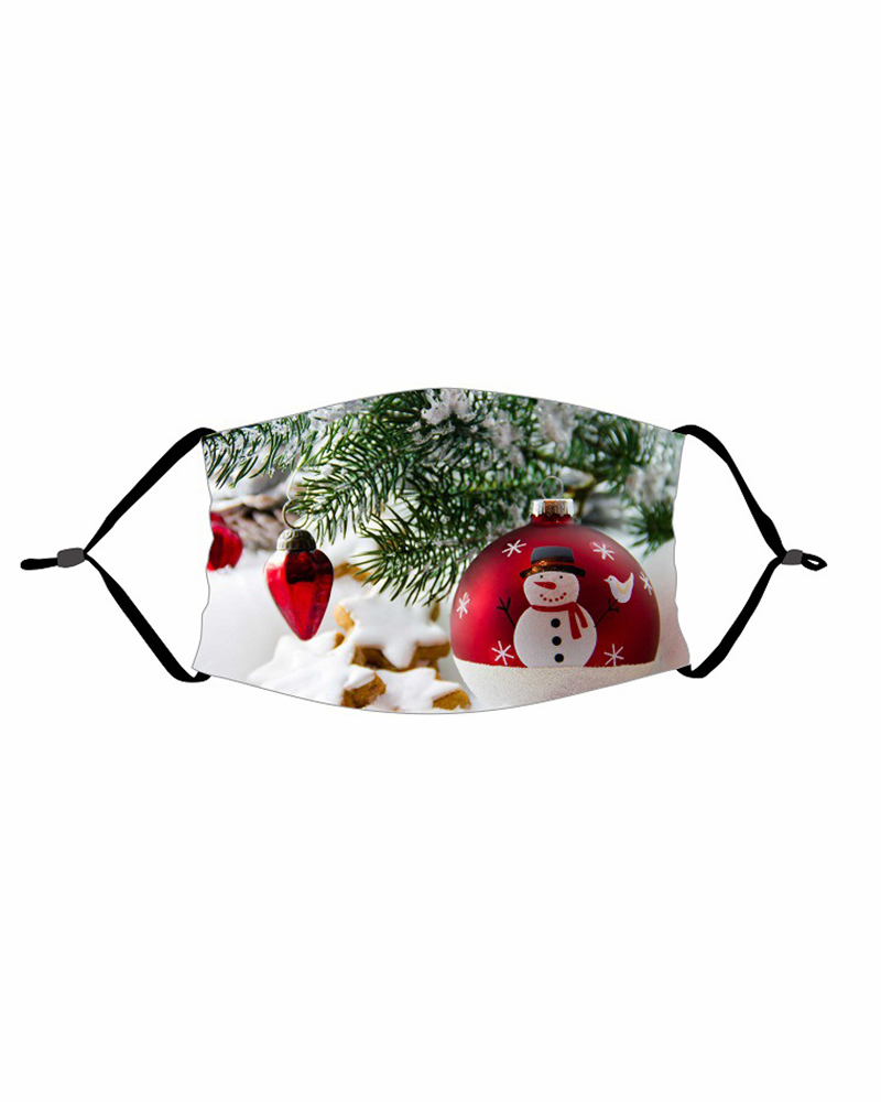 

Christmas PM 2.5 Earloop Face Mask With Fliter For Adults, Style1