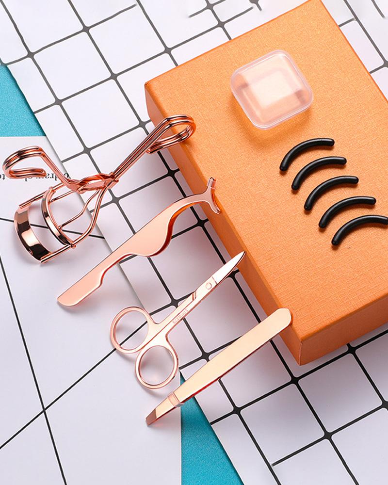 

Eyelash Makeup Tools Set With 5PCS Refill Pads, Rose gold