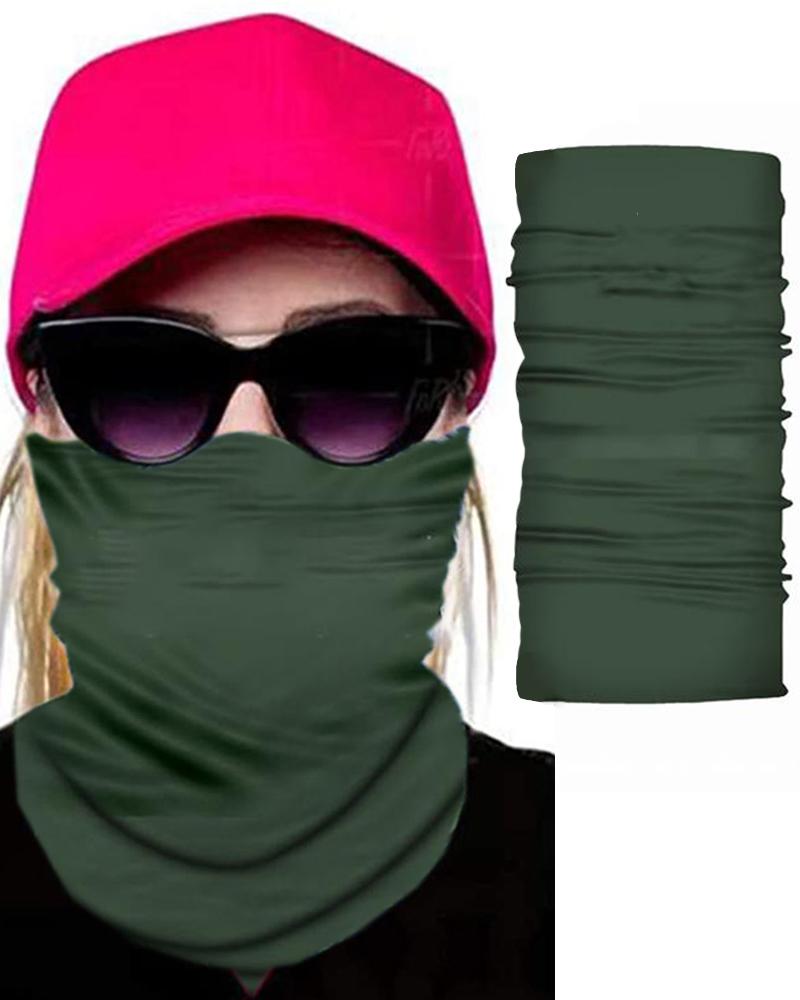 

Solid Face Breathable Bandana Magic Scarf Headwrap Balaclava, Dark green