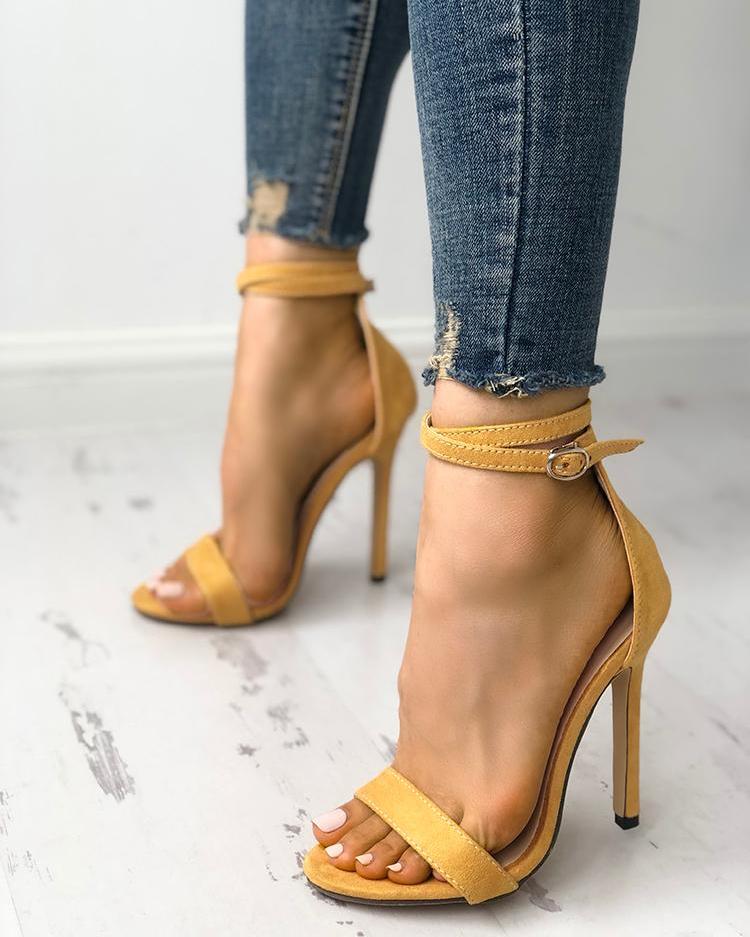 Criss Cross Ankle Strap Two Part Heels