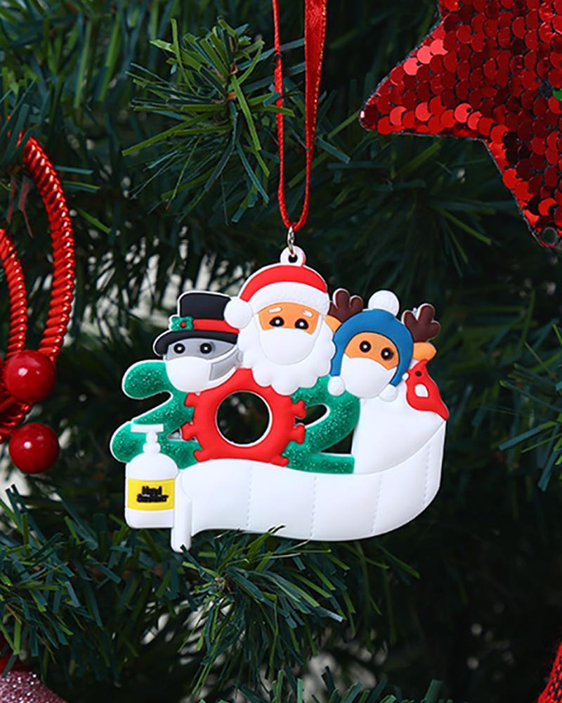 

Christmas Santa Couple With Mask & Toilet Paper Ornament, Red