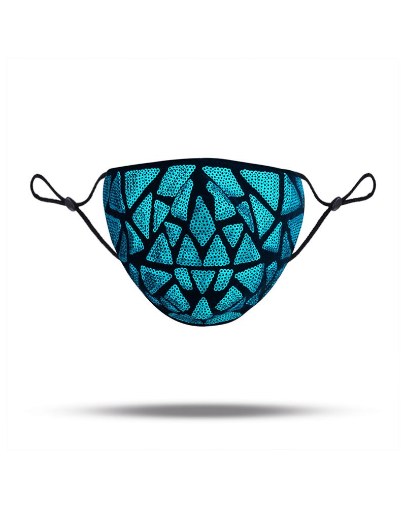 

Sequins Geometry Pattern Colorblock Breathable Face Mask, Dark blue