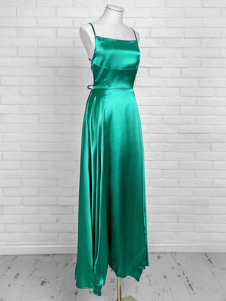 sexy strappy backless thigh split evening dress