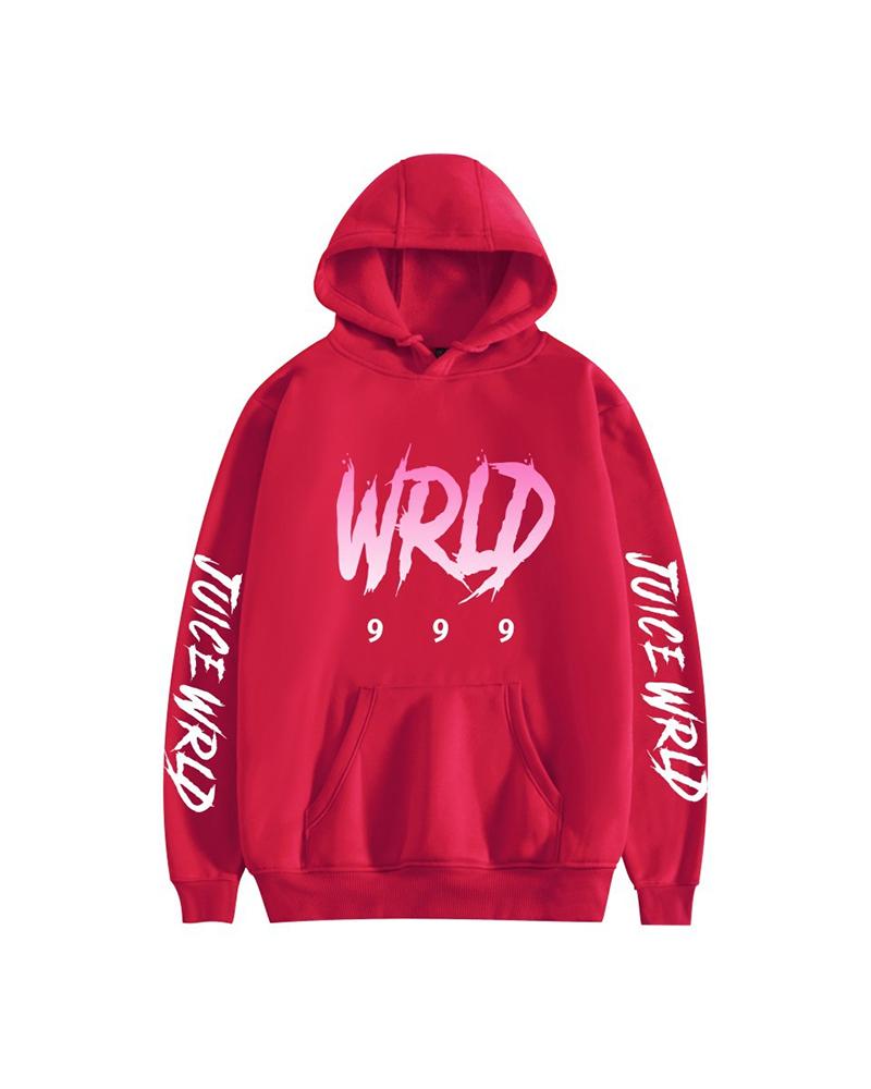 

Juice World Letter Print Long Sleeve Hoodies Sweatshirts, Red