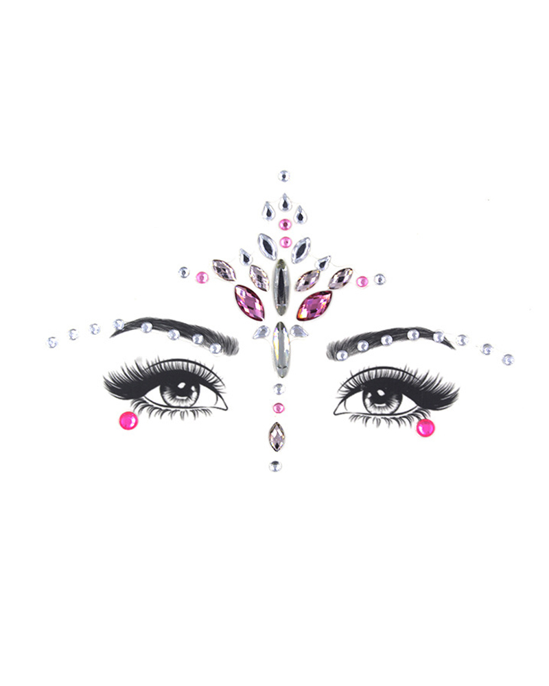 

Face Gems Tattoo Stickers Acrylic Crystal Glitter Stickers, Style2
