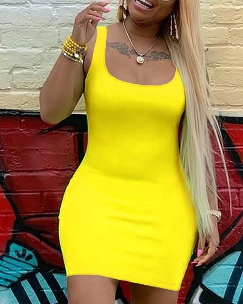 solid color bodycon dress