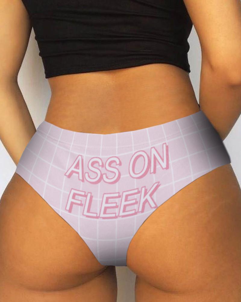 

Graphic / Letter / Plaid / Fruit Print Panty, Style3