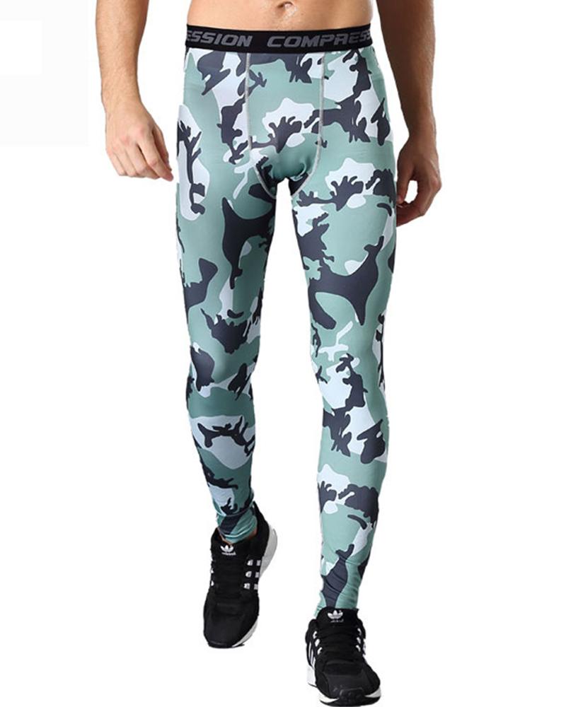 

Camouflage Print Skinny High Elastic Sporty Pants, Style6