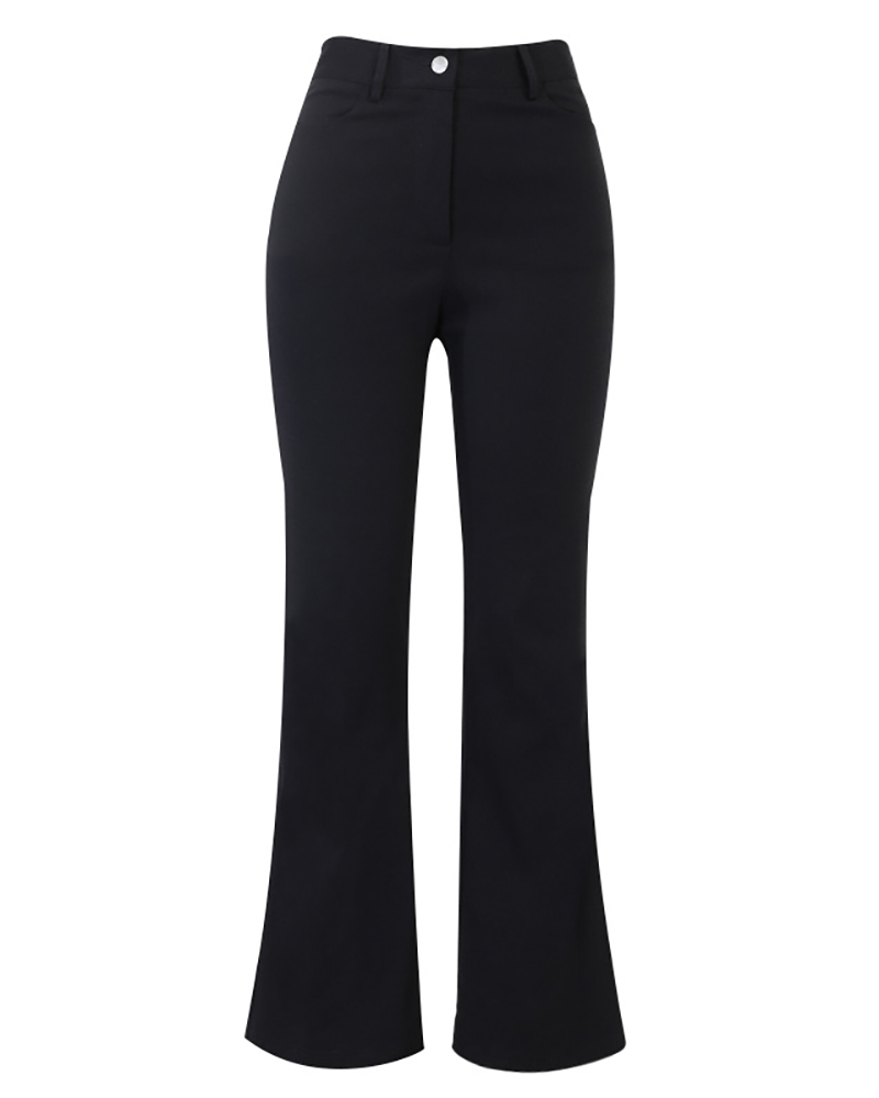 

Pocket Design High Waisted Cutout Casual Pants, Black