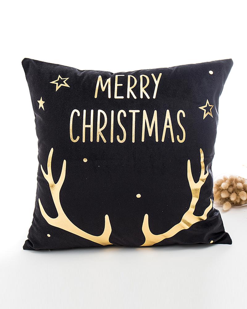

Christmas Print Bronzing Cushion Cover Without Filter, Style4
