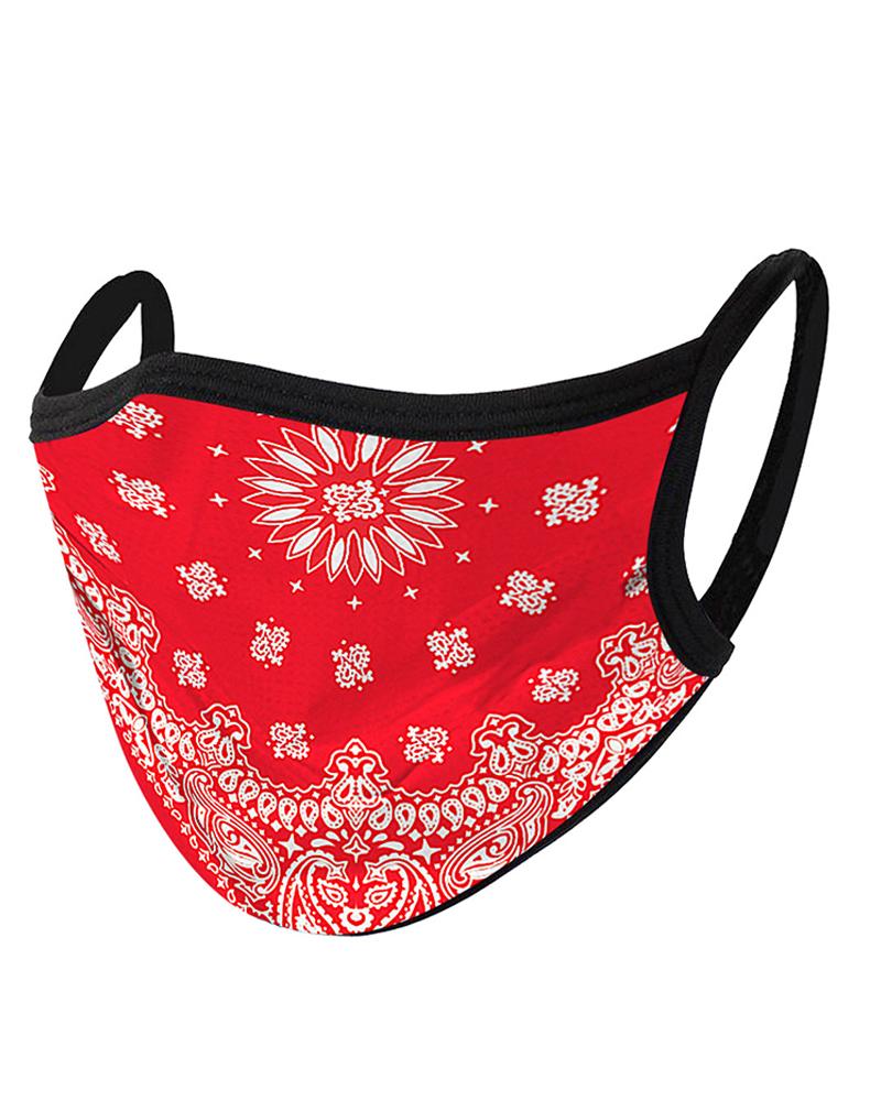 

Paisley Baroque Print Colorblock Breathable Face Mask, Style8