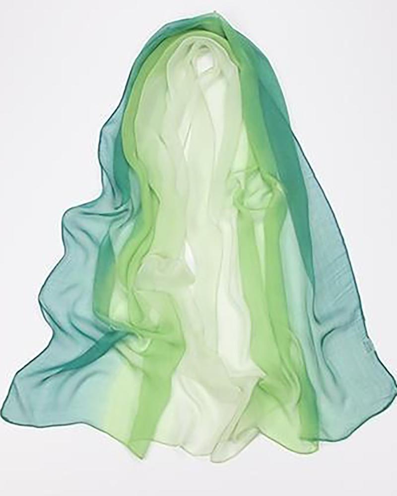 

Colorblock Mesh Scarf, Green