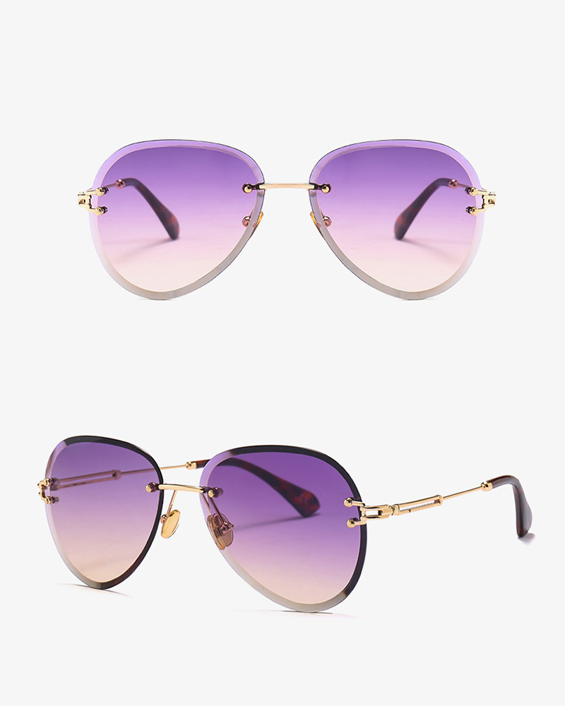 

Round Flexible Metal Frame Sunglasses, Purple