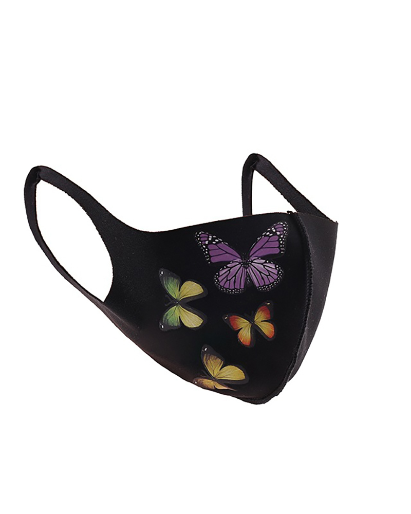 

Butterfly Floral Print Breathable Face Mask, Style3