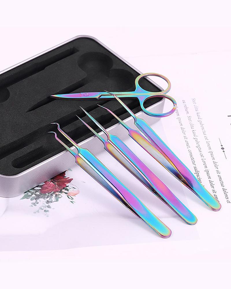 

4PCS Acne Needle Kit Set With Stainless Steel Box, Multicolor