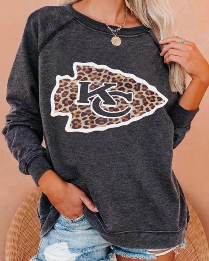 

Letter Print Long Sleeve Casual Sweatshirt, Style2