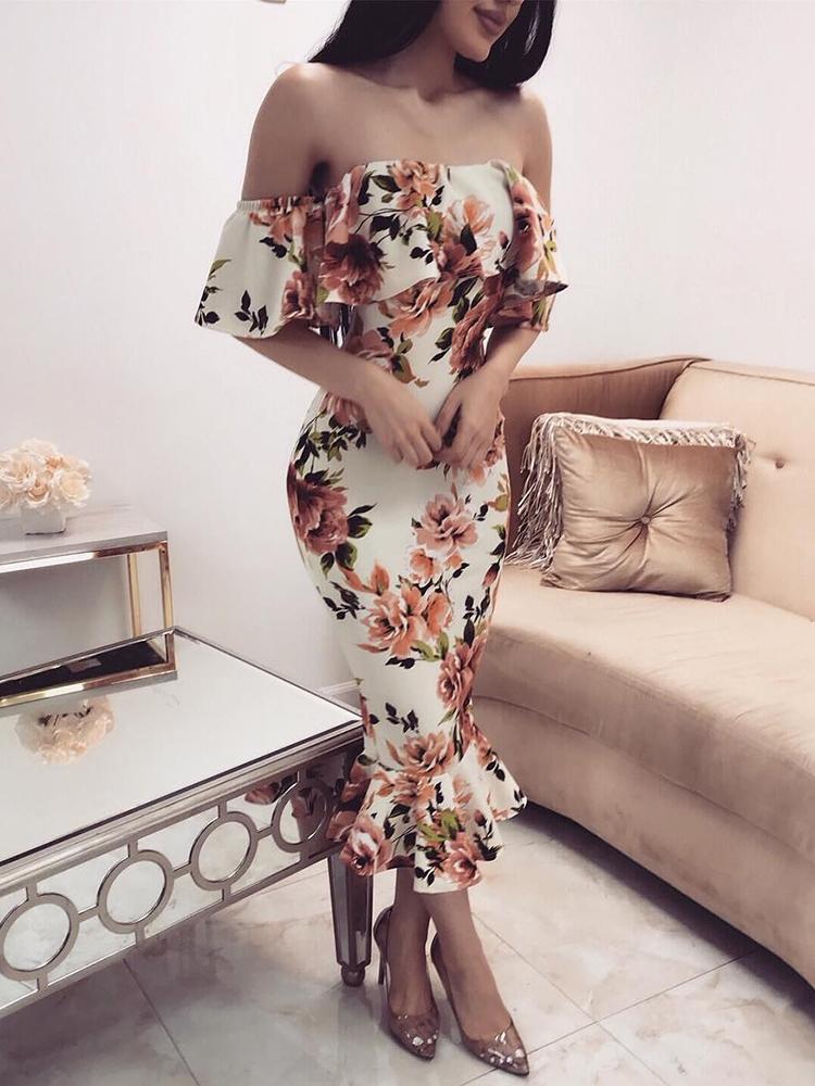 bardot fishtail dress