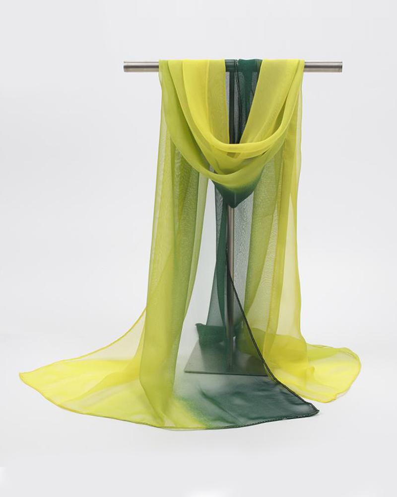 

Colorblock Mesh Scarf, Yellow