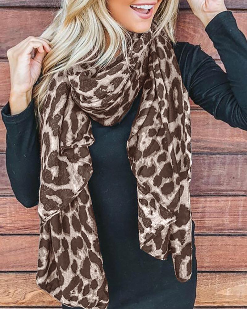 

Cheetah Print Silk Scarf, Khaki