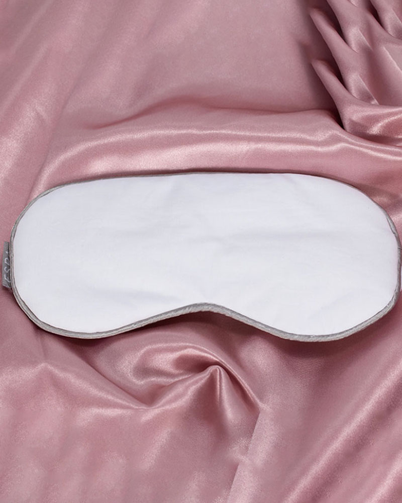 

1PCS Letter Pattern / Plain Satin Eye Cover, Silver