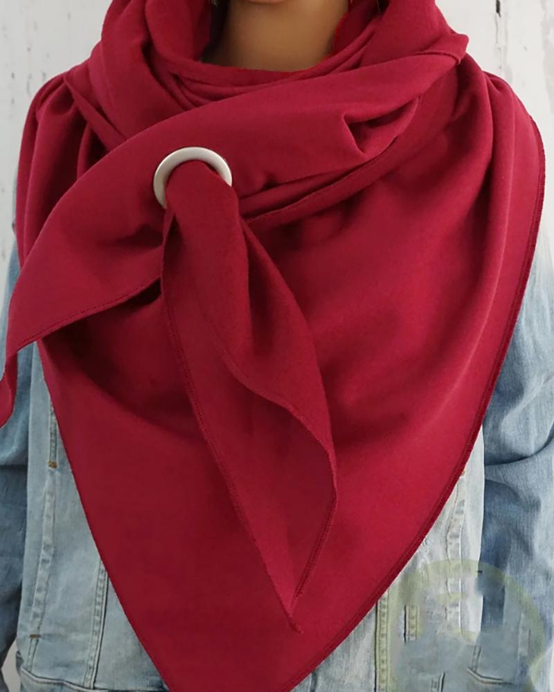 

Simple Plain O-Ring Scarf, Wine red