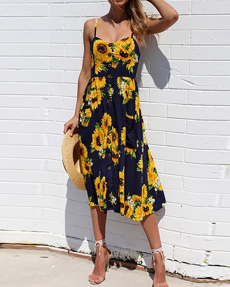 sunflower midi dress