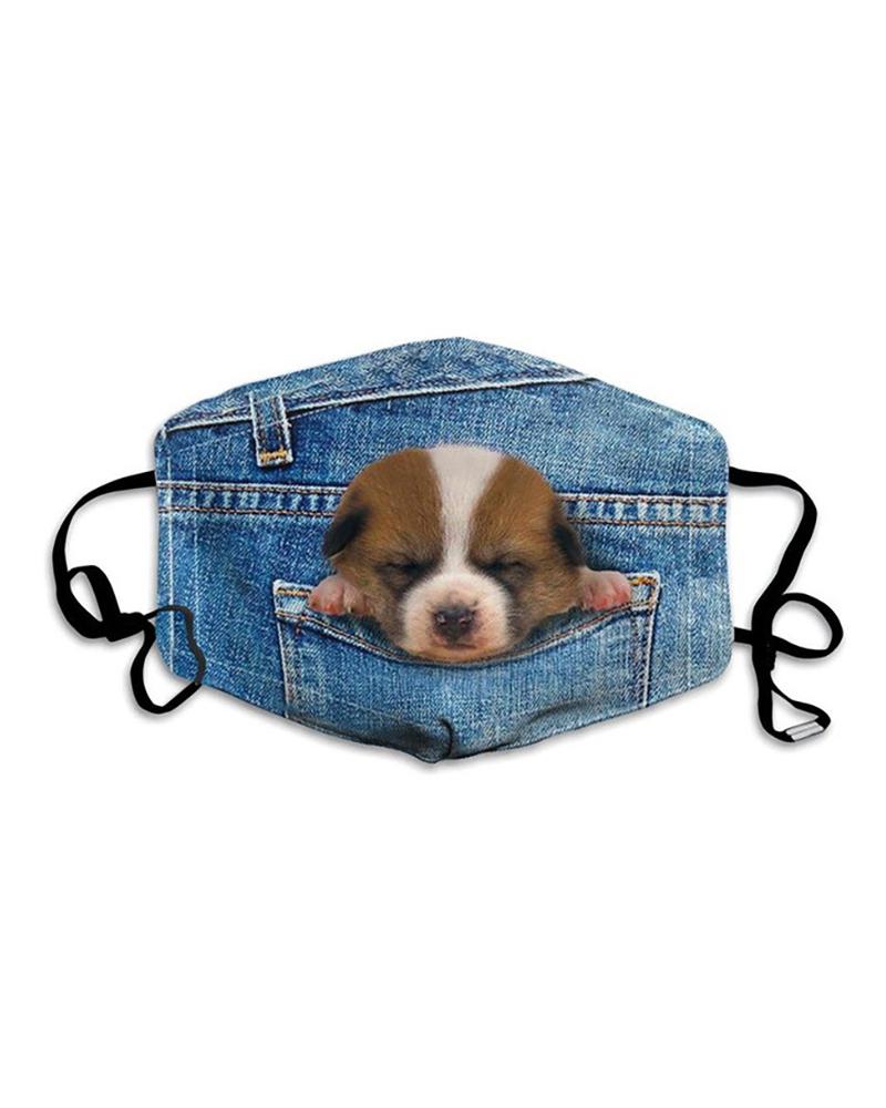 

Denim Animal Pattern PM2.5 Filter Breathable Face Mask, Style6
