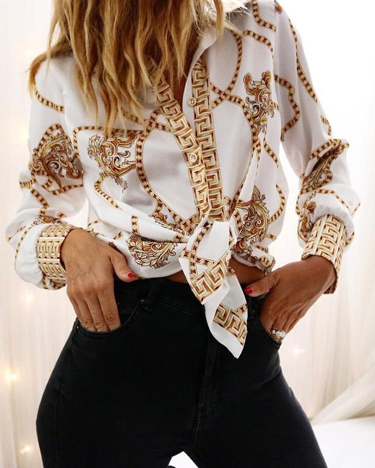 lace up chain shirt