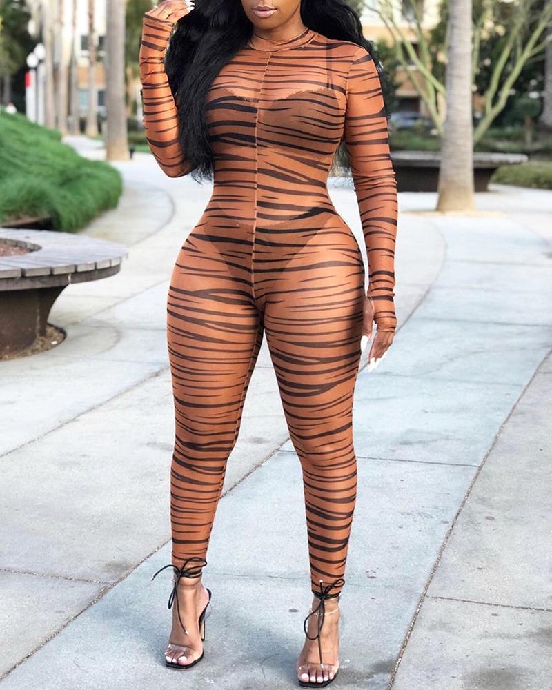 sheer mesh jumpsuit