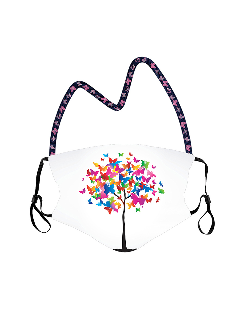 

Butterfly Print Filter Breathable Face Mask, Style1